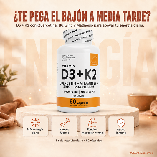 Vitamina D3+K2 de SANDHUS- multivitamínico de 60 capsulas