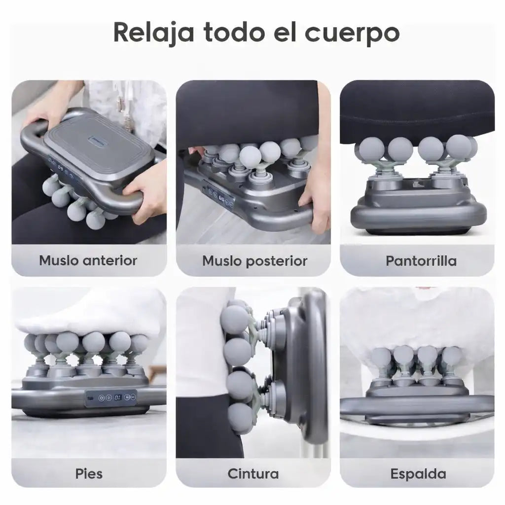 Masajeador Muscular Profesional con 16 Cabezales + Libro Digital de Masajes Profesionales en casa