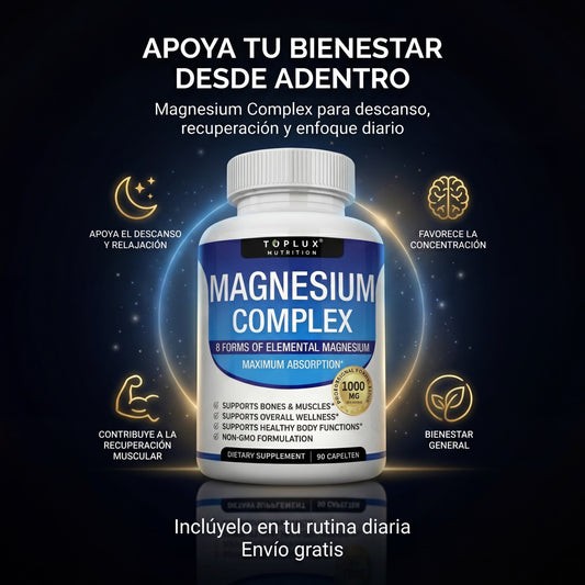 Magnesium Complex 90 Cápsulas 100% Blancas - Descansa profundo y recupérate mejor sin tensión