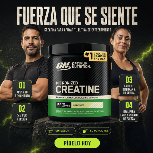 Creatina Micronizada Monohidrato en Polvo, Sin Sabor, 60 Porciones, 300 Gramos (El Embalaje Puede Variar) | 5g Micronized Creatine Monohydrate Powder Per Serving, Supports Muscle Strength & Power