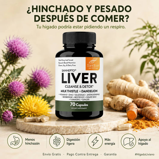 Liver Cleanse & Detox x 70 Cápsulas - Más energía, piel más limpia y un hígado que sí descansa